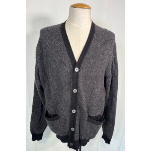 $385 Saks Fifth Avenue Gray Luxurious Pure Cashmere Buttons Cardigan Men's Sz XL